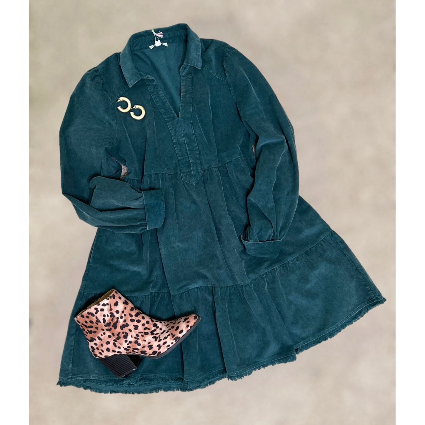 The Stella Hunter Green Corduroy Dress.