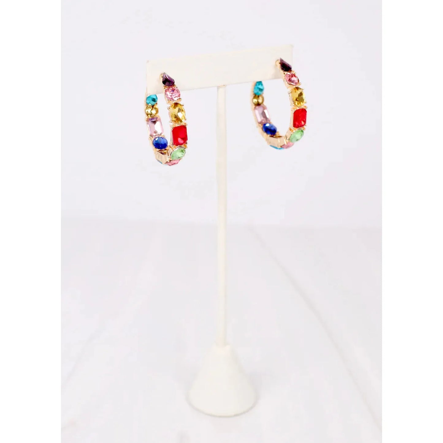 Ella Multi Color Bejeweled Hoop Earring
