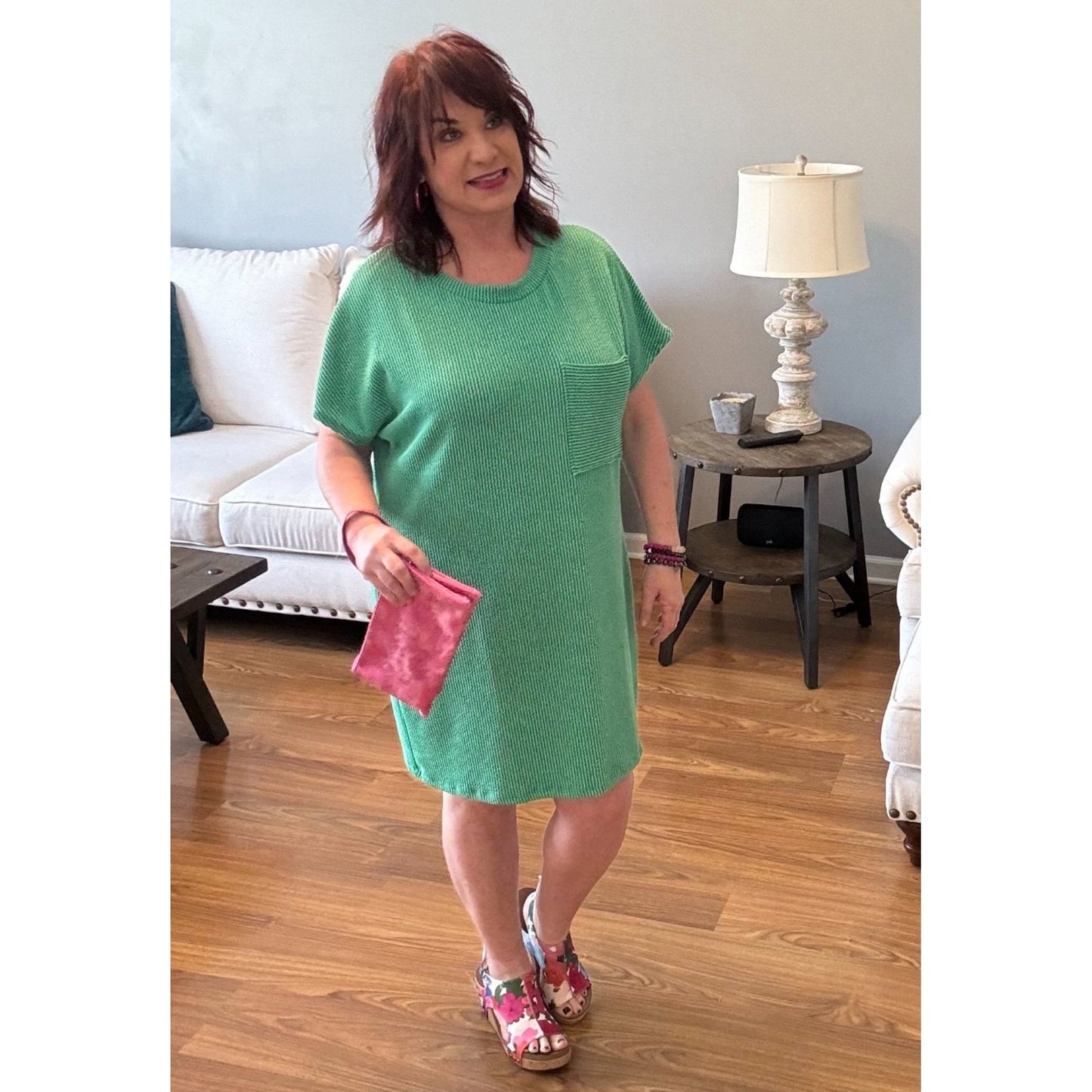The Kelly Green Ribbed Knit Dress